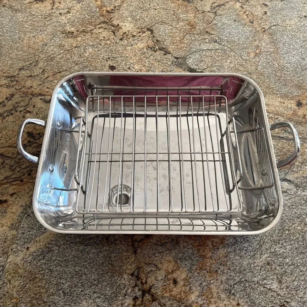 Williams Sonoma by Hestan Thermo-Clad Stainless Steel Flared 18” Roaster